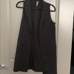 Black longline vest
